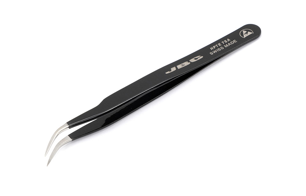 HPTE-7SA - High-Precision Tweezers With ESD Epoxi Coating and Very Fine-Curved Tip