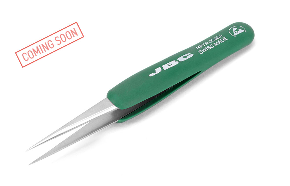 HPTR-0C9SA - High-Precision Tweezers With Rubber Grip and Short Body