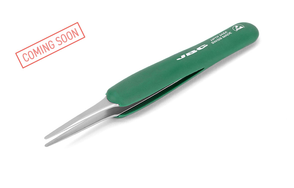 HPTR-2ASA - High-Precision Tweezers With Rubber Grip and Round Tip